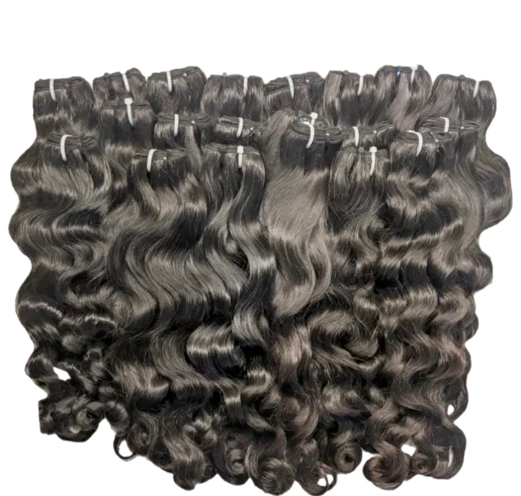 Raw Filipino Wavy single hair bundle — premium wavy texture, long-lasting, thick strands, luxury human hair extensions for seamless installs.  Hair by XLIII X-T3N5ON
